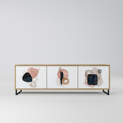 Mobile TV a 3 ante COLORFUL SHAPES in effetto rovere