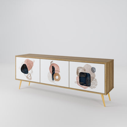 Mobile TV a 3 ante COLORFUL SHAPES in effetto rovere