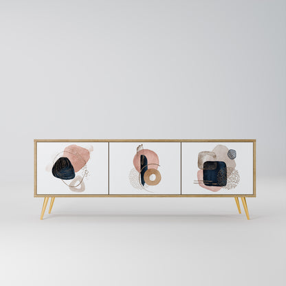 Mobile TV a 3 ante COLORFUL SHAPES in effetto rovere