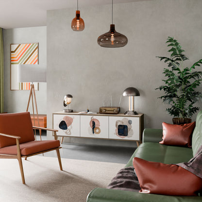 Mobile TV a 3 ante COLORFUL SHAPES in effetto rovere