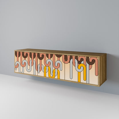 Mobile TV a 3 ante COLORFUL STRINGS in effetto rovere
