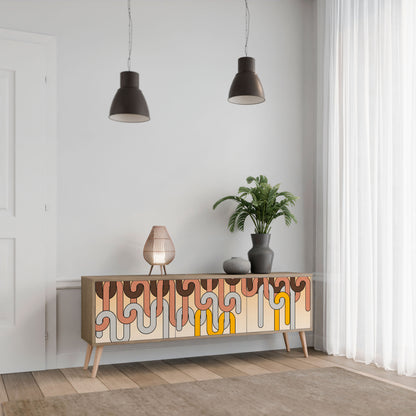 Mobile TV a 3 ante COLORFUL STRINGS in effetto rovere