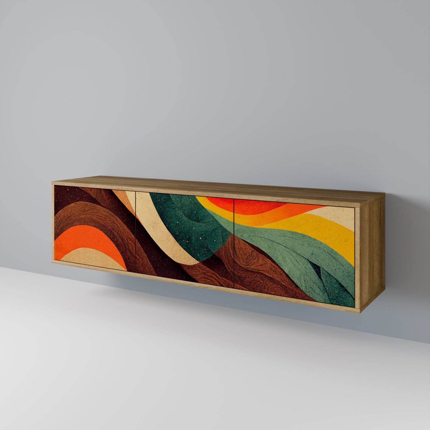 Mobile TV a 3 ante COLORFUL STRANDS in effetto rovere