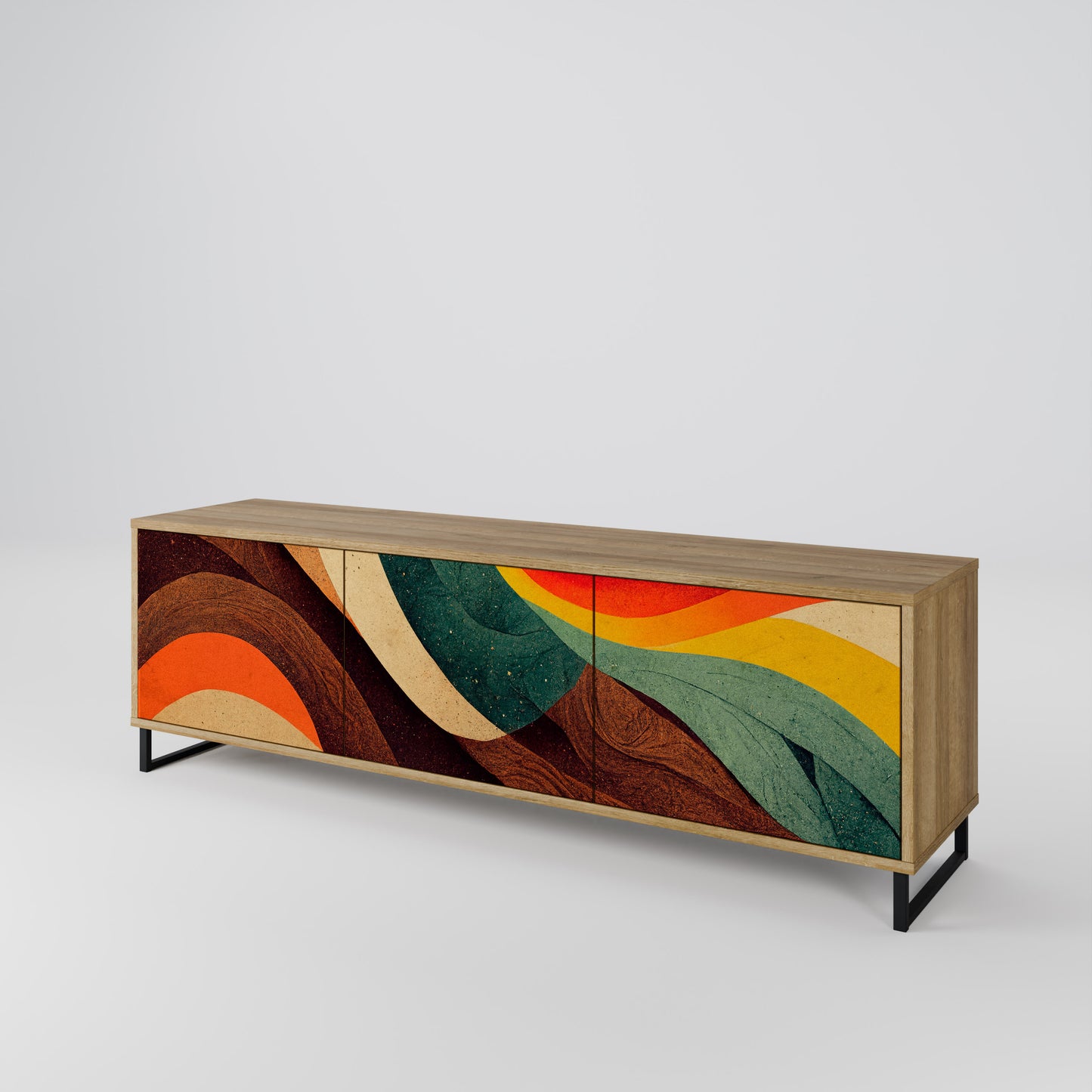 Mobile TV a 3 ante COLORFUL STRANDS in effetto rovere