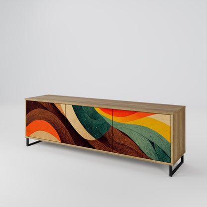 Mobile TV a 3 ante COLORFUL STRANDS in effetto rovere