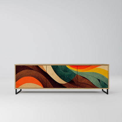 Mobile TV a 3 ante COLORFUL STRANDS in effetto rovere