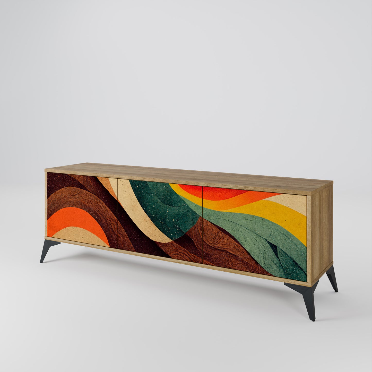 Mobile TV a 3 ante COLORFUL STRANDS in effetto rovere