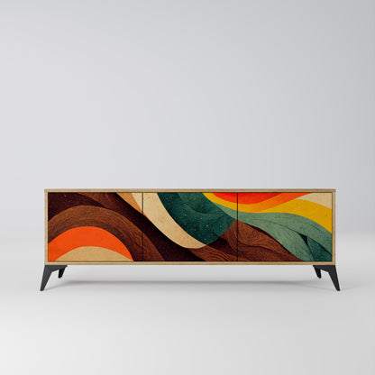 Mobile TV a 3 ante COLORFUL STRANDS in effetto rovere