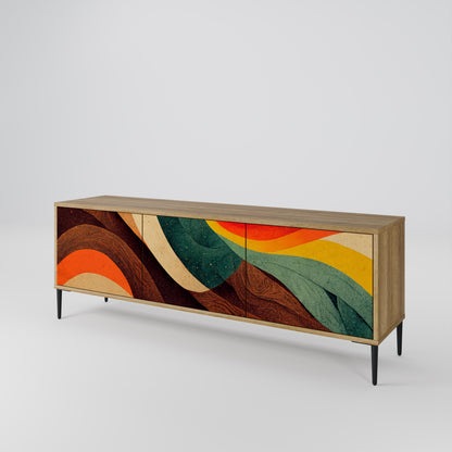 Mobile TV a 3 ante COLORFUL STRANDS in effetto rovere