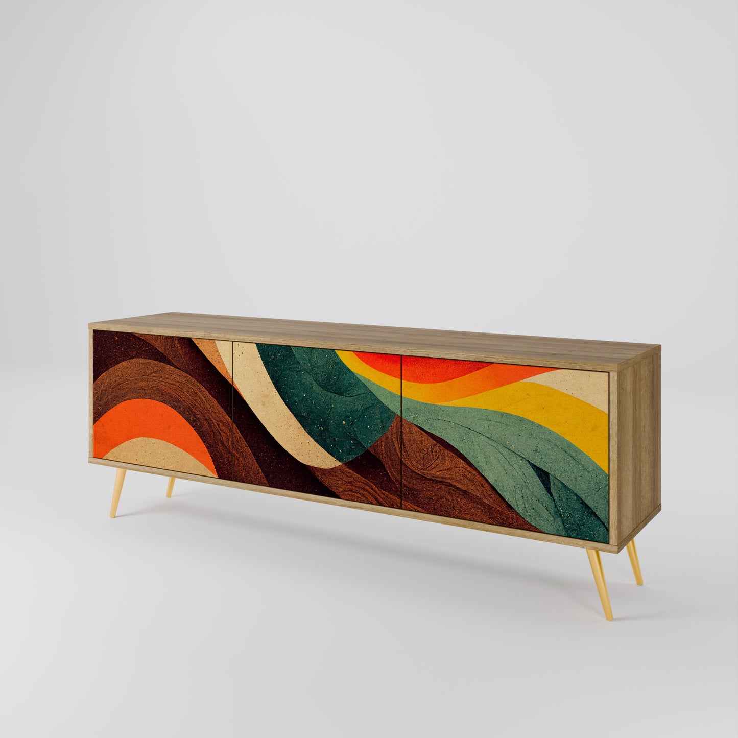 Mobile TV a 3 ante COLORFUL STRANDS in effetto rovere