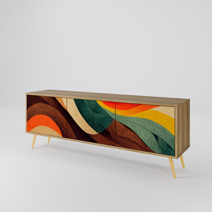 Mobile TV a 3 ante COLORFUL STRANDS in effetto rovere