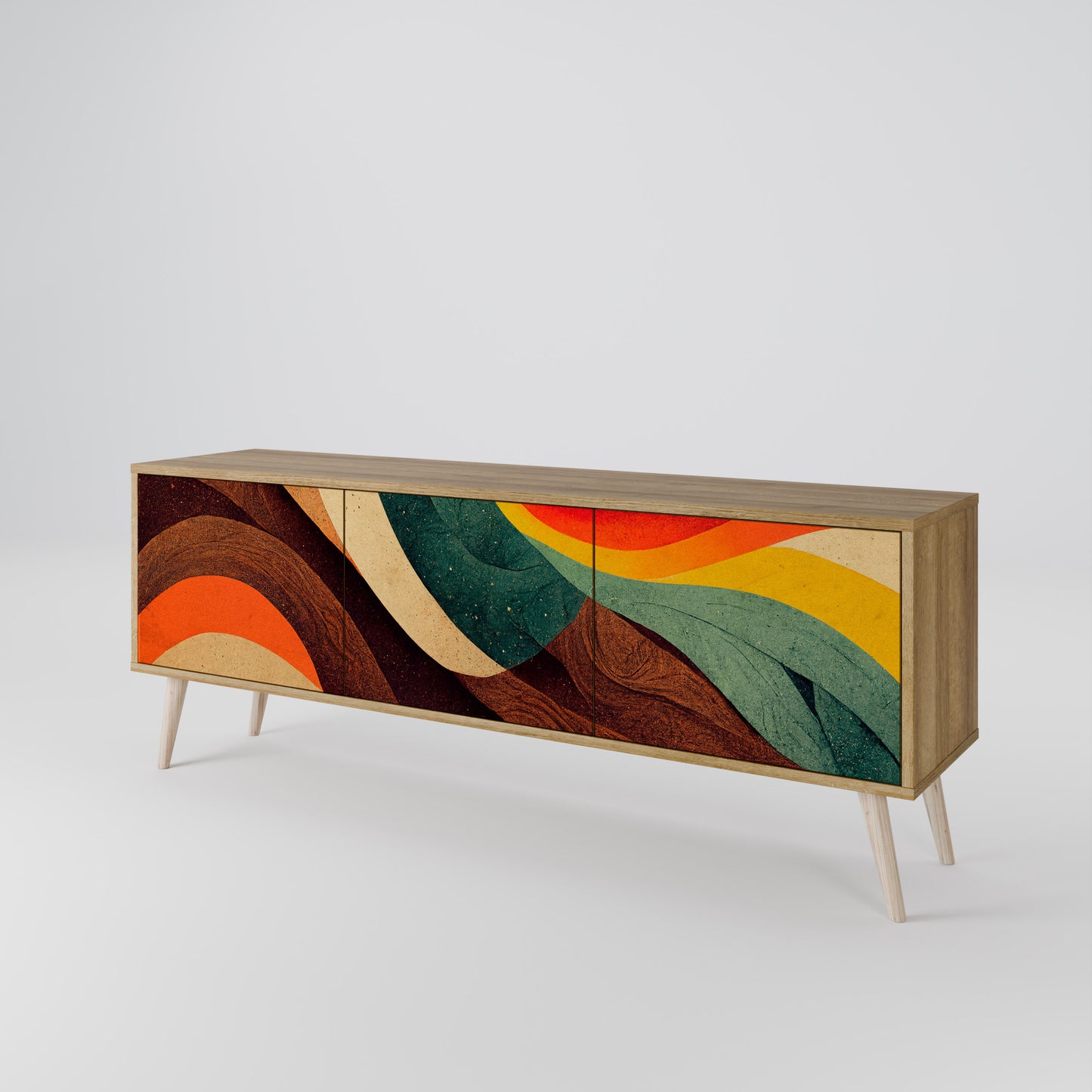 Mobile TV a 3 ante COLORFUL STRANDS in effetto rovere