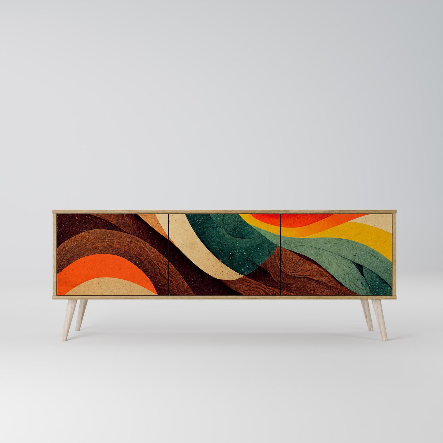 Mobile TV a 3 ante COLORFUL STRANDS in effetto rovere