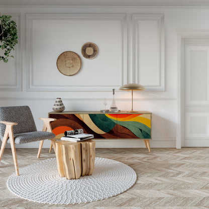 Mobile TV a 3 ante COLORFUL STRANDS in effetto rovere