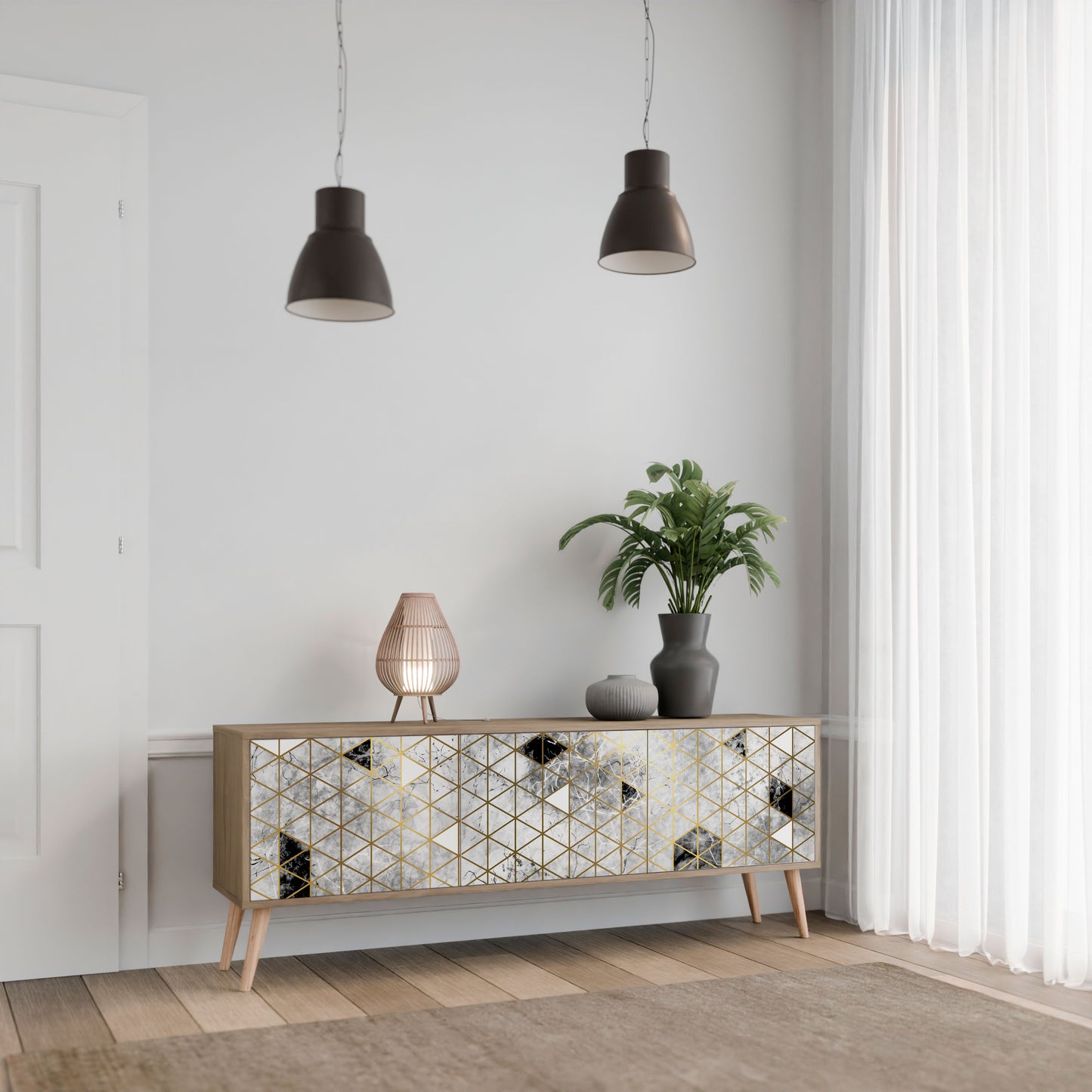 ASHEN ARIA Mobile TV a 3 Ante in Effetto Rovere