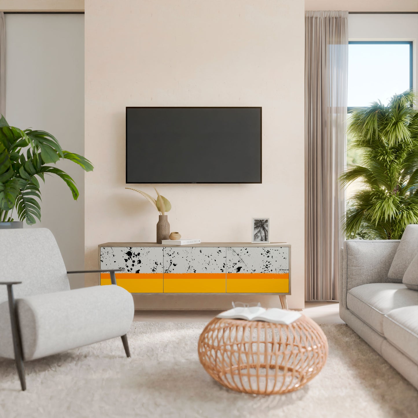 DYED BY ORANGE Mobile TV a 3 Ante in Effetto Rovere