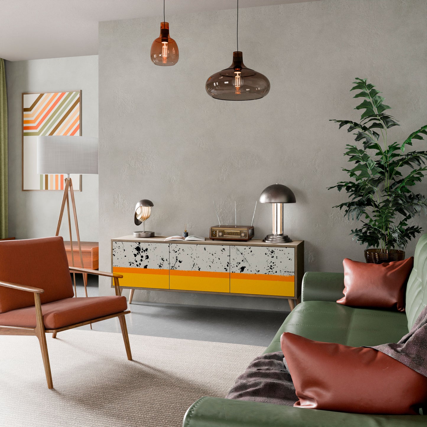 DYED BY ORANGE Mobile TV a 3 Ante in Effetto Rovere