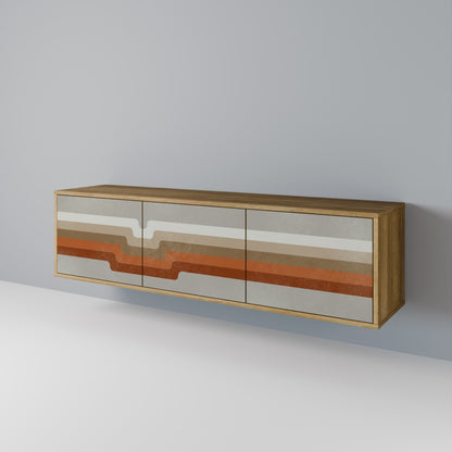 Mobile TV PECULIAR TRAIL a 3 ante in effetto rovere