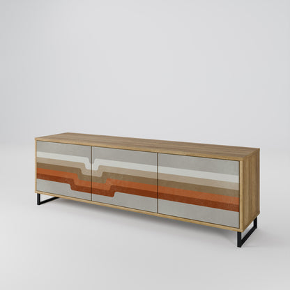 Mobile TV PECULIAR TRAIL a 3 ante in effetto rovere