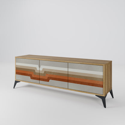 Mobile TV PECULIAR TRAIL a 3 ante in effetto rovere