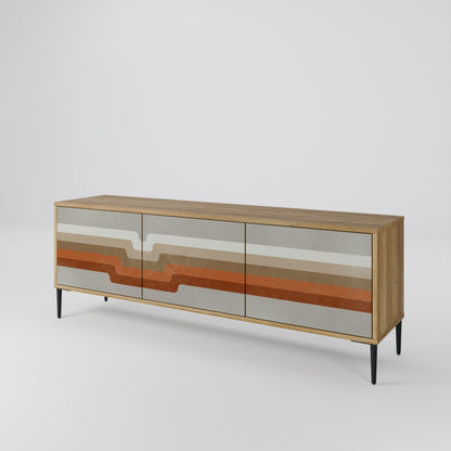 Mobile TV PECULIAR TRAIL a 3 ante in effetto rovere