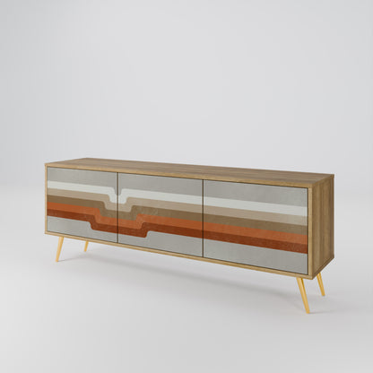 Mobile TV PECULIAR TRAIL a 3 ante in effetto rovere