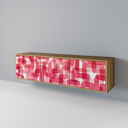 Mobile TV a 3 ante KALEIDOSCOPIC CUBISM in effetto rovere