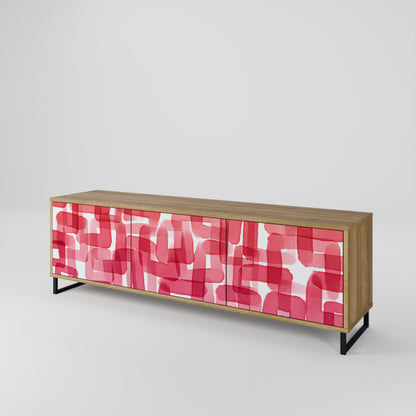 Mobile TV a 3 ante KALEIDOSCOPIC CUBISM in effetto rovere