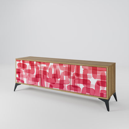 Mobile TV a 3 ante KALEIDOSCOPIC CUBISM in effetto rovere