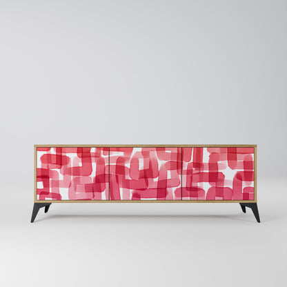 Mobile TV a 3 ante KALEIDOSCOPIC CUBISM in effetto rovere