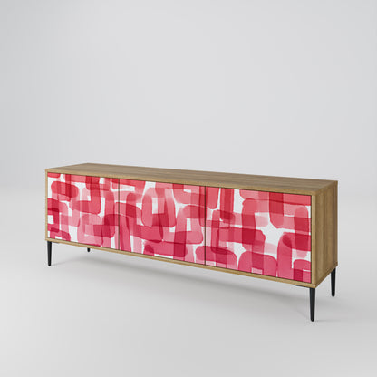 Mobile TV a 3 ante KALEIDOSCOPIC CUBISM in effetto rovere
