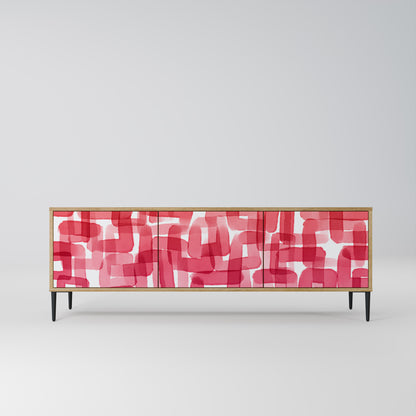 Mobile TV a 3 ante KALEIDOSCOPIC CUBISM in effetto rovere