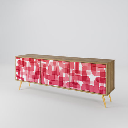 Mobile TV a 3 ante KALEIDOSCOPIC CUBISM in effetto rovere