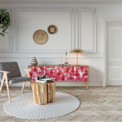 Mobile TV a 3 ante KALEIDOSCOPIC CUBISM in effetto rovere