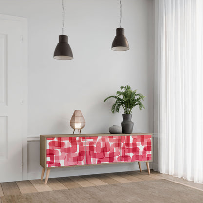 Mobile TV a 3 ante KALEIDOSCOPIC CUBISM in effetto rovere