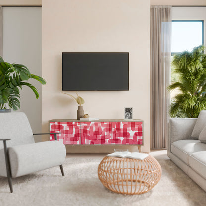 Mobile TV a 3 ante KALEIDOSCOPIC CUBISM in effetto rovere