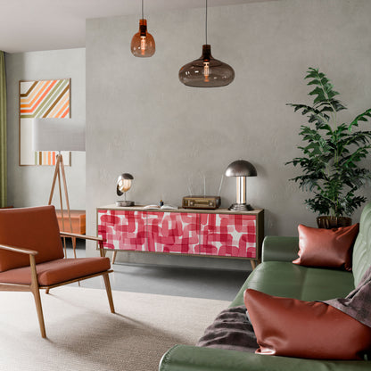 Mobile TV a 3 ante KALEIDOSCOPIC CUBISM in effetto rovere