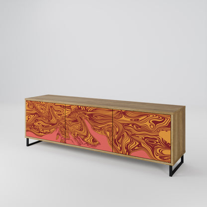 Mobile TV a 3 ante FLOATING THOUGHTS in effetto rovere