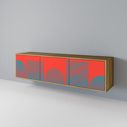 Mobile TV a 3 ante RISING GEOMETRY STARS in effetto rovere