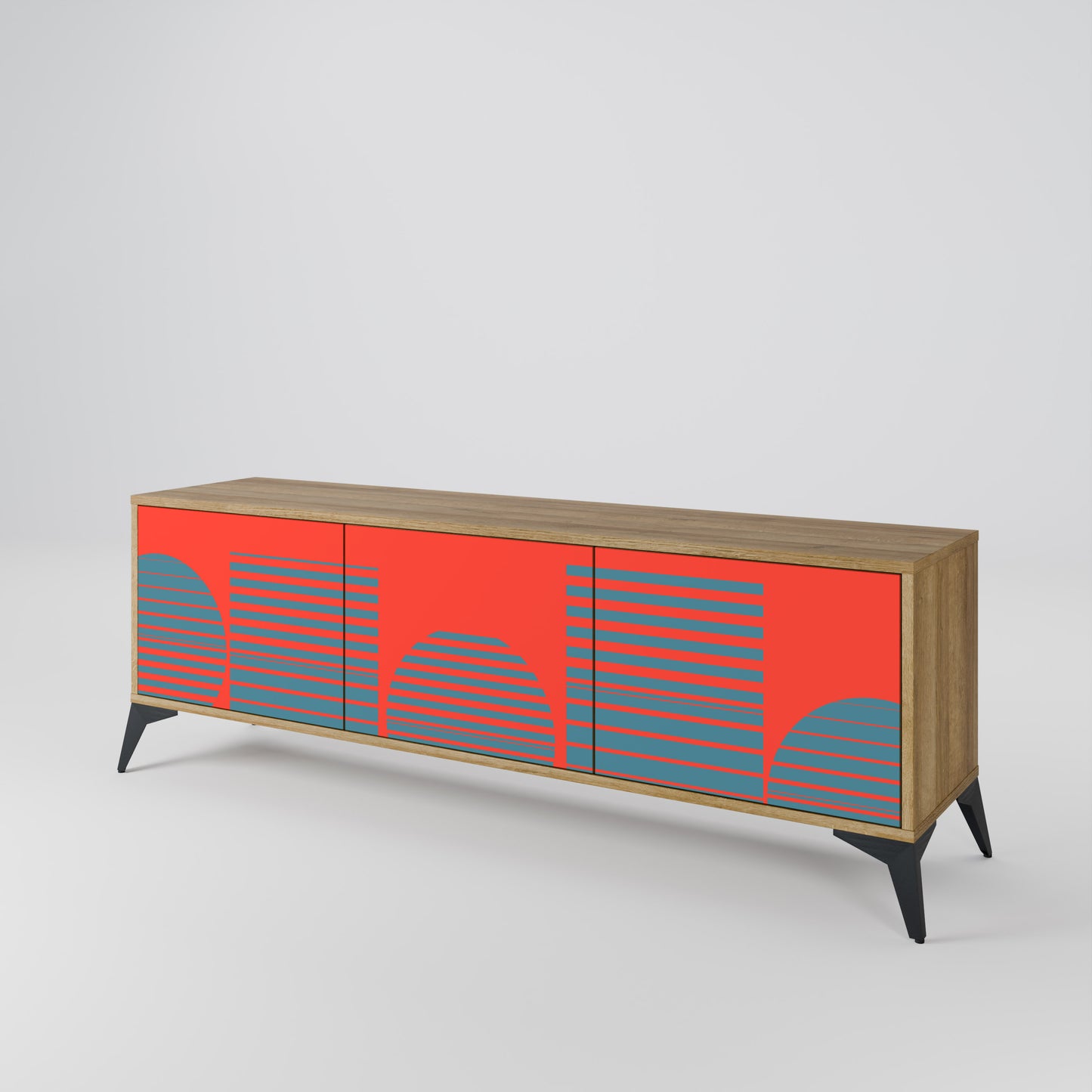 Mobile TV a 3 ante RISING GEOMETRY STARS in effetto rovere