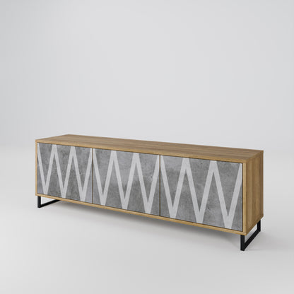 Mobile TV a 3 ante ZIG ZAG in effetto rovere