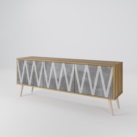 Mobile TV a 3 ante ZIG ZAG in effetto rovere
