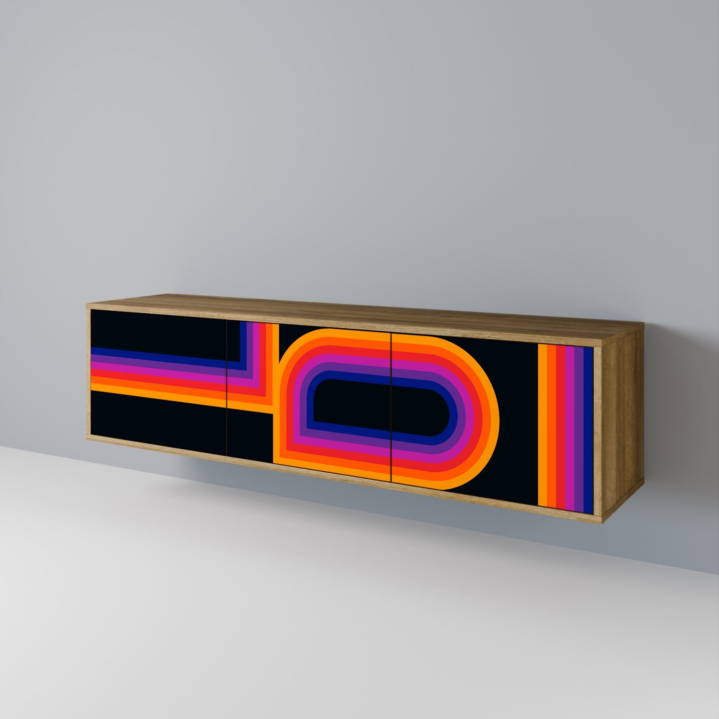 Mobile TV a 3 ante BLINDATE BY THE LIGHTS in effetto rovere