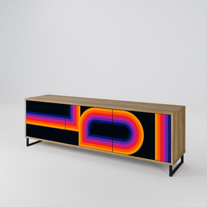 Mobile TV a 3 ante BLINDATE BY THE LIGHTS in effetto rovere