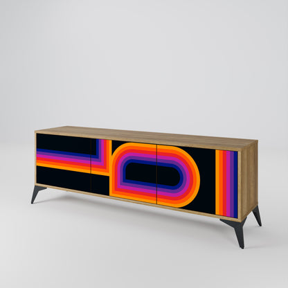 Mobile TV a 3 ante BLINDATE BY THE LIGHTS in effetto rovere