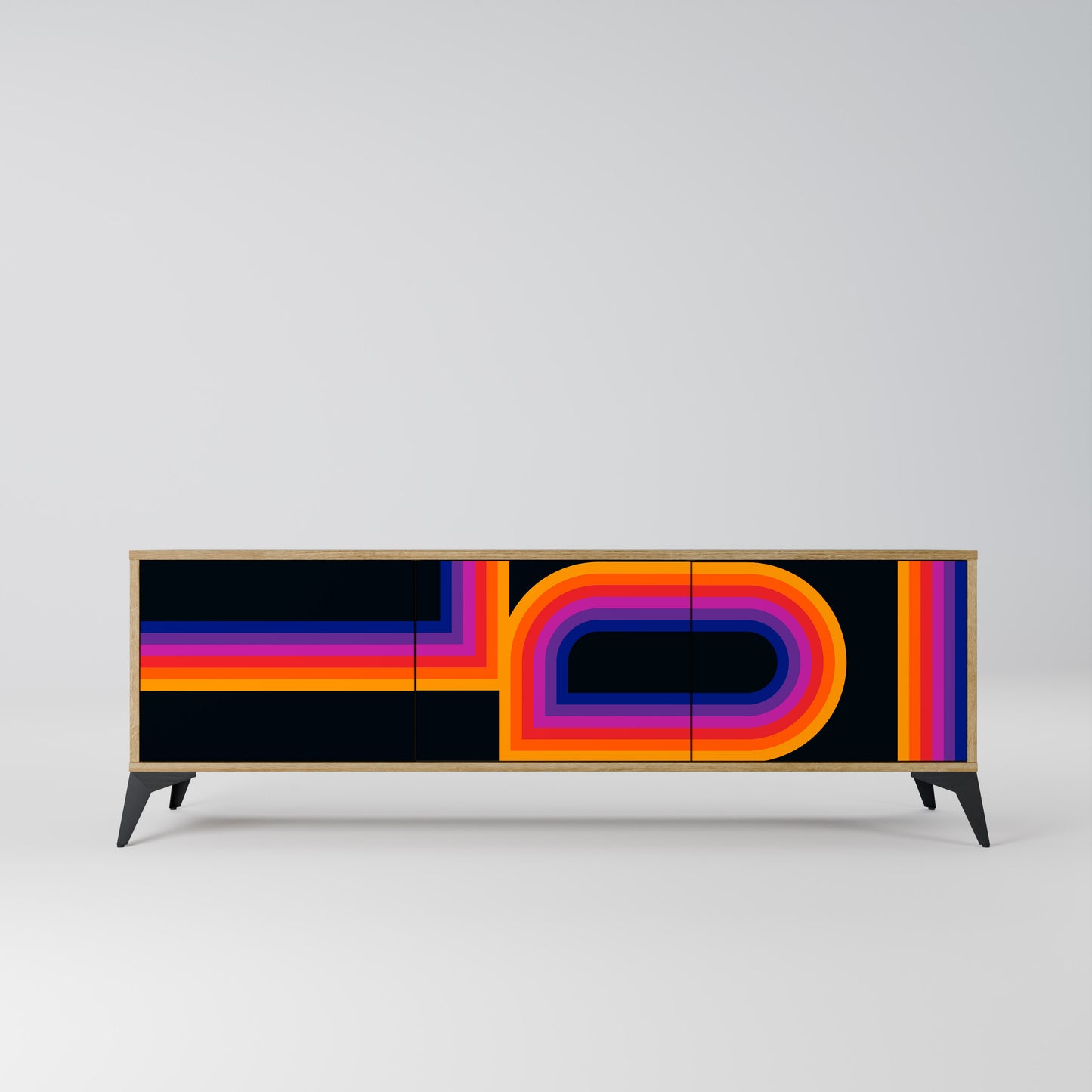 Mobile TV a 3 ante BLINDATE BY THE LIGHTS in effetto rovere