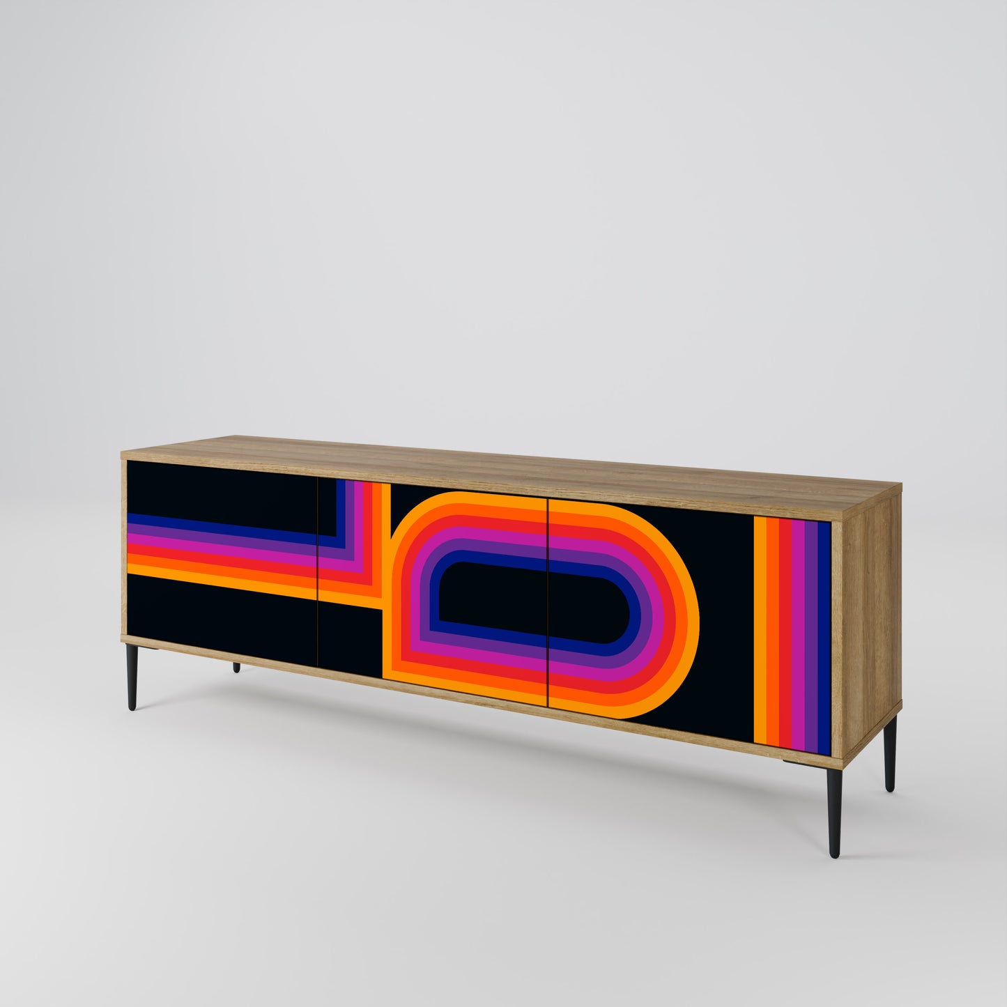 Mobile TV a 3 ante BLINDATE BY THE LIGHTS in effetto rovere