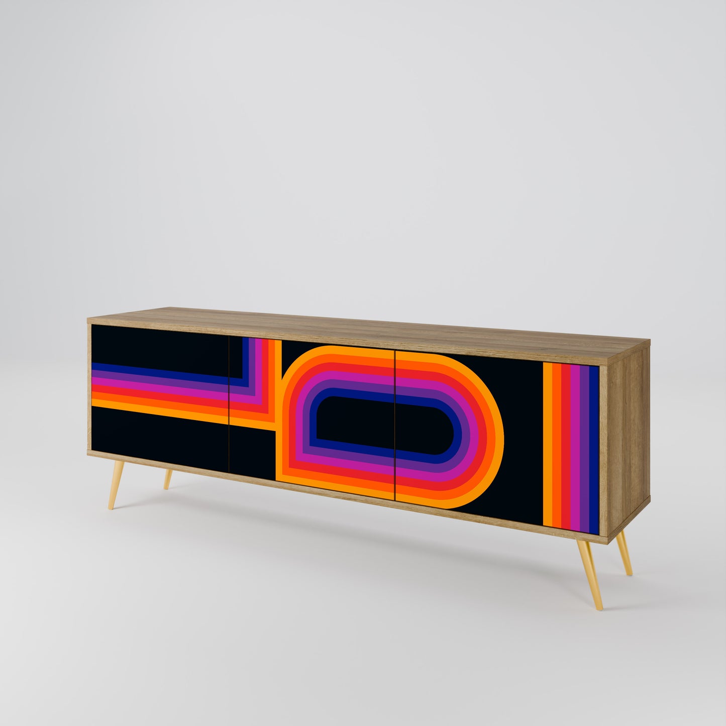 Mobile TV a 3 ante BLINDATE BY THE LIGHTS in effetto rovere
