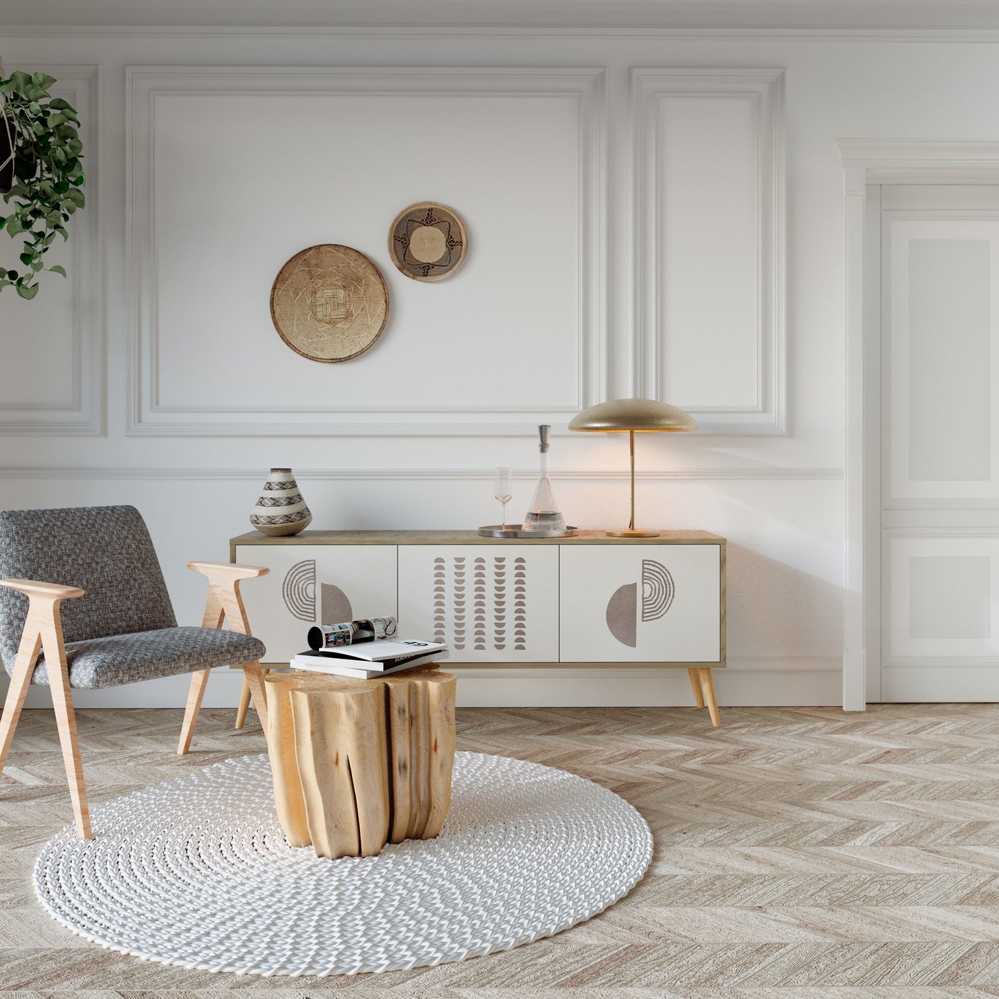 HARMONY ESSENCE Mobile TV a 3 Ante in Effetto Rovere