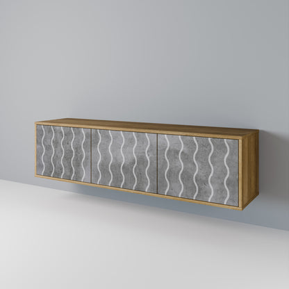 Mobile TV WAVES OF CONCRETE a 3 ante in effetto rovere